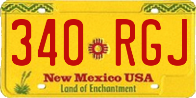 NM license plate 340RGJ
