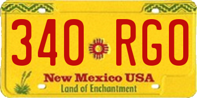 NM license plate 340RGO