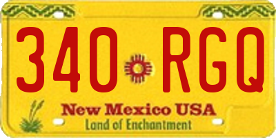 NM license plate 340RGQ