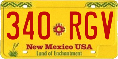 NM license plate 340RGV