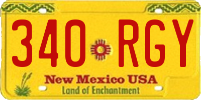 NM license plate 340RGY