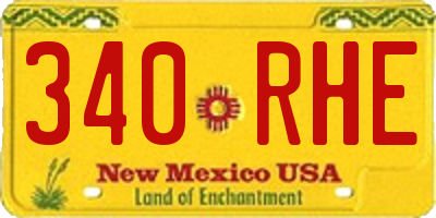 NM license plate 340RHE