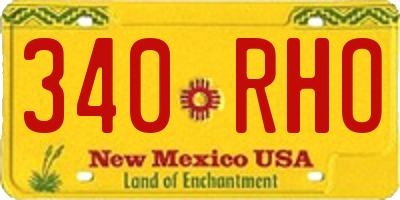 NM license plate 340RHO