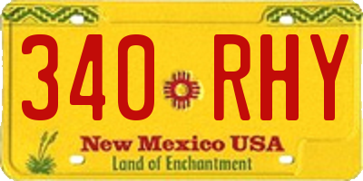 NM license plate 340RHY