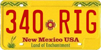NM license plate 340RIG