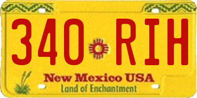 NM license plate 340RIH