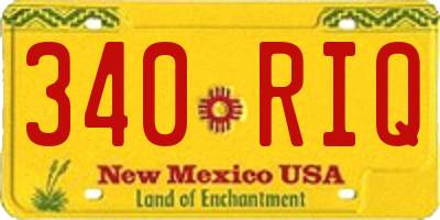 NM license plate 340RIQ