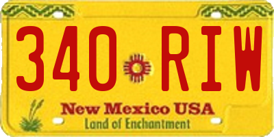 NM license plate 340RIW