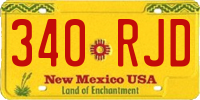 NM license plate 340RJD