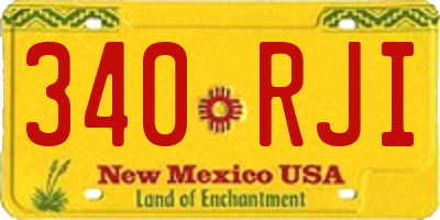 NM license plate 340RJI