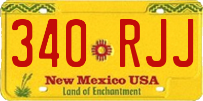 NM license plate 340RJJ