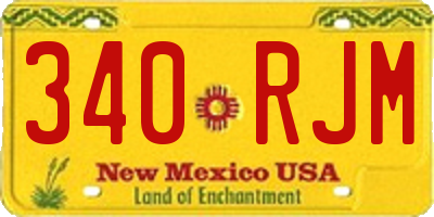 NM license plate 340RJM