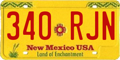 NM license plate 340RJN