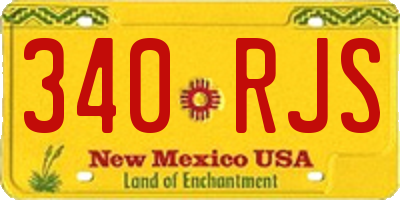 NM license plate 340RJS