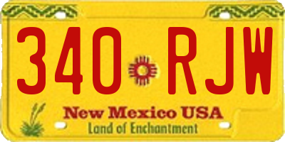 NM license plate 340RJW