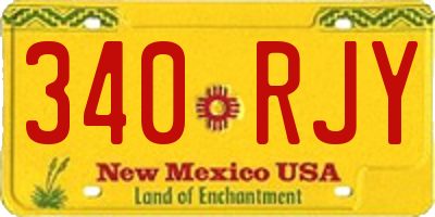 NM license plate 340RJY