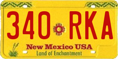 NM license plate 340RKA