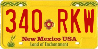 NM license plate 340RKW