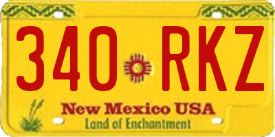NM license plate 340RKZ