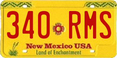 NM license plate 340RMS