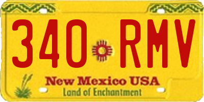 NM license plate 340RMV