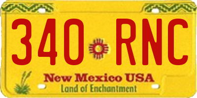 NM license plate 340RNC