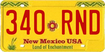 NM license plate 340RND