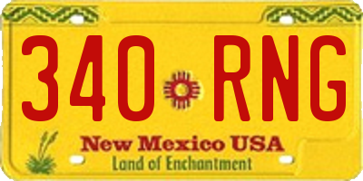 NM license plate 340RNG
