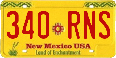 NM license plate 340RNS