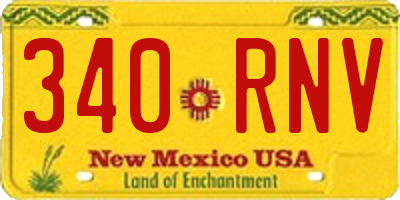 NM license plate 340RNV