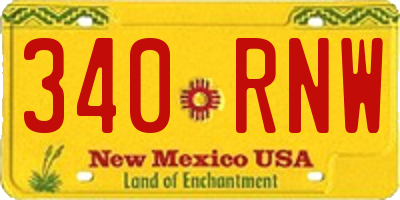 NM license plate 340RNW
