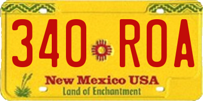 NM license plate 340ROA