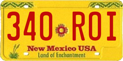 NM license plate 340ROI