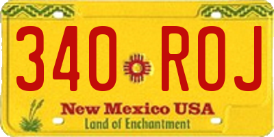 NM license plate 340ROJ