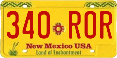 NM license plate 340ROR