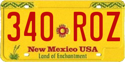 NM license plate 340ROZ