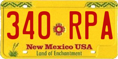 NM license plate 340RPA