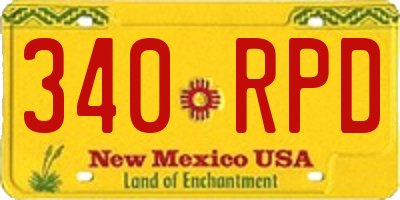 NM license plate 340RPD