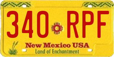NM license plate 340RPF