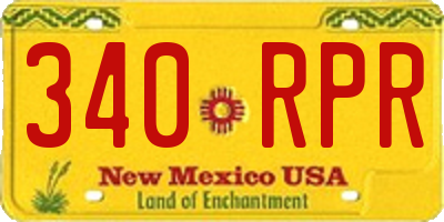 NM license plate 340RPR
