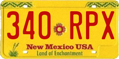 NM license plate 340RPX
