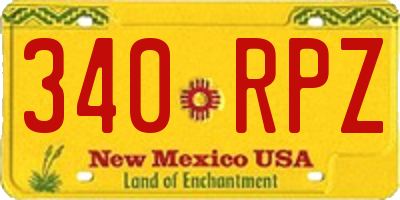NM license plate 340RPZ