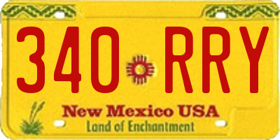 NM license plate 340RRY