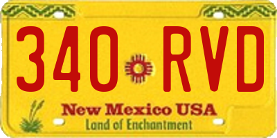 NM license plate 340RVD