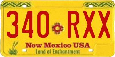 NM license plate 340RXX