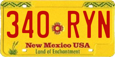 NM license plate 340RYN