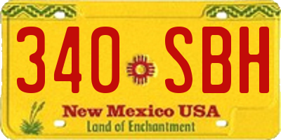 NM license plate 340SBH