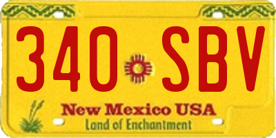 NM license plate 340SBV