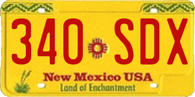 NM license plate 340SDX