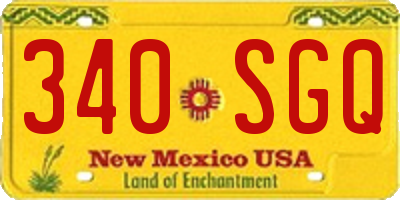 NM license plate 340SGQ